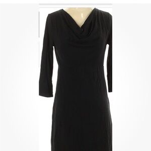 J. Crew Black Cowl Neck 3/4 Sleeved Dress